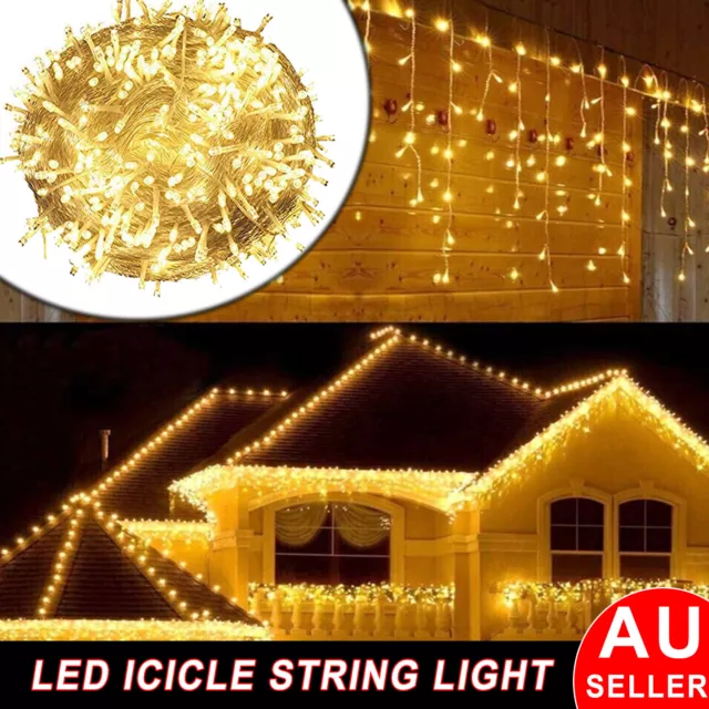 LED Icicle Lights Fairy String Curtain Light Christmas Xmas Party Wedding Decor