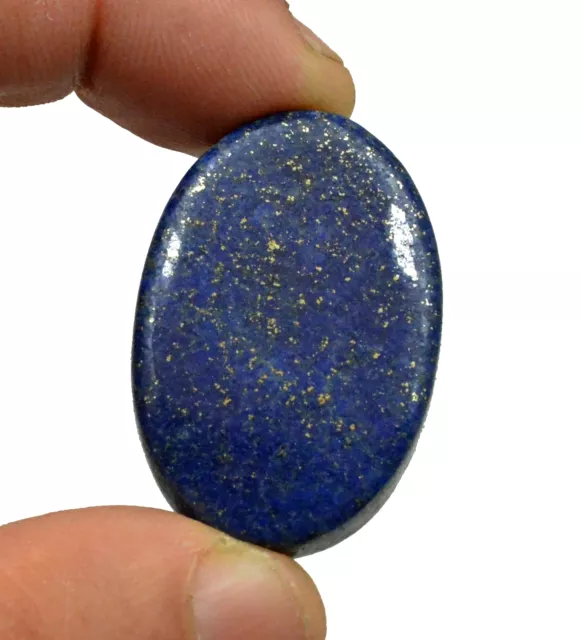 61.47 CT Naturel Bleu Lapis Lazuli Or Flocons Ovale Cabochon Desseré Gemme