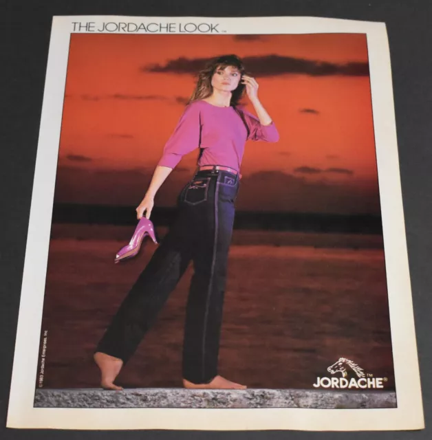 1983 Print Ad Sexy Heels Long Legs Lady Jordache Look Jeans Fashion Style Art