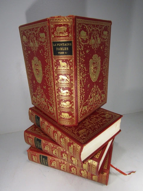 JEAN de BONNOT-LA FONTAINE-FABLES -COMPLET en 4 VOL-Relié-ILLUSTRÉ-1969