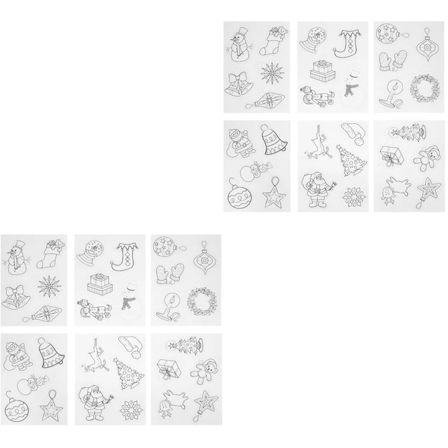 2 Sets DIY Santa Charms Christmas Shrink Film Kits Craft Board