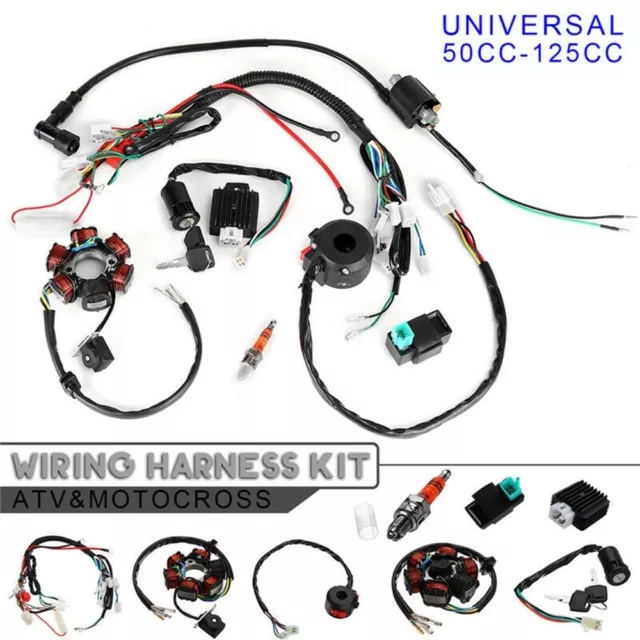 50CC-125CC Atv Complet Wiring-Harness CDI Stator 6 Bobine Mât Kit Allumage 3