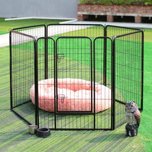 Tall 6 Panels Pets Play Pen Large Dog Puppy Playground Cage Metal Fence Run Cage 2