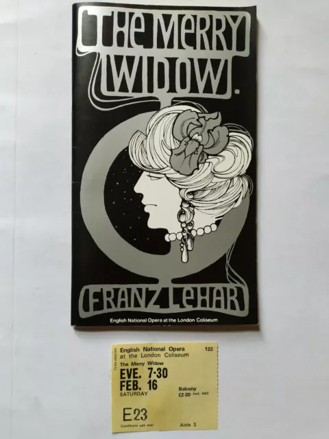 The Merry Widow English National Opera London Coliseum Programme & Ticket 1980