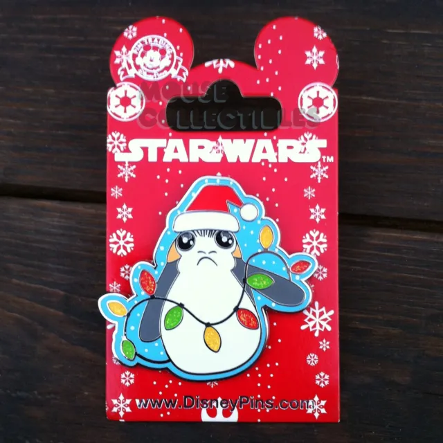 Disney Parks Star Wars Porg Pin Santa Hat Christmas Lights Holidays Creature