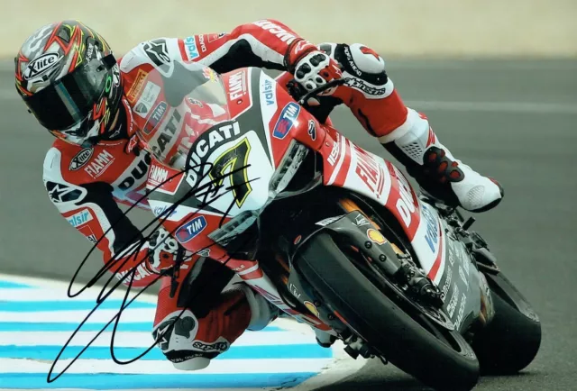 Chaz DAVIES SIGNED Autograph 12x8 WSBK Rider Ducati Photo AFTAL RD COA