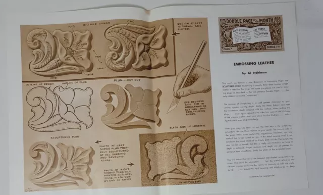 De Colección CUERO EN RELIEVE Doodle Page Serie 7B Pg 7 Patrón Artesanal Herramienta de Artesanía Stohlman