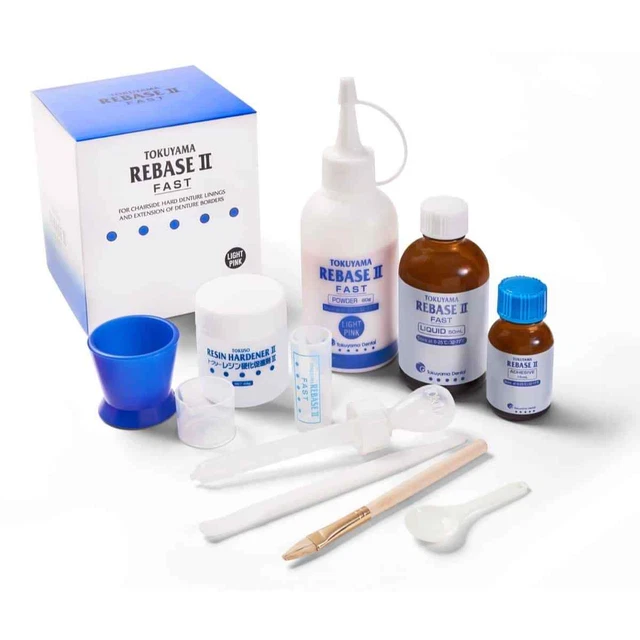 Tokuyama Rebase II Fast Dental Chair side Hard Denture Reline Material Kit