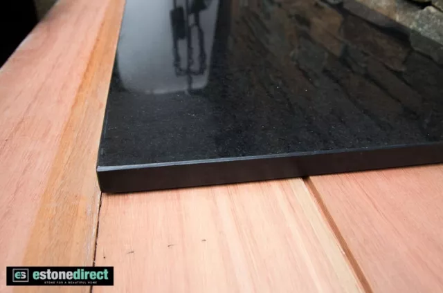 Fireplace Hearth Black Polished Granite 1800x500x20mm - Vanity, Bench top