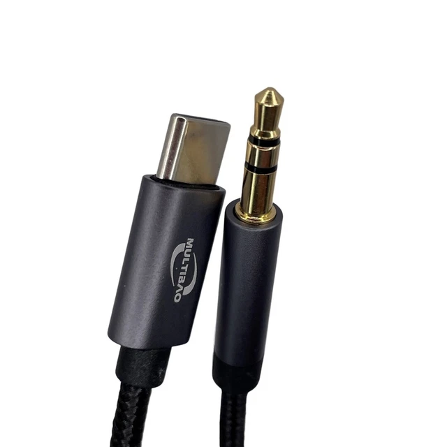 Premium USB Type C to 3.5mm Male Audio Jack AUX Cable Adapter for Car Stereo