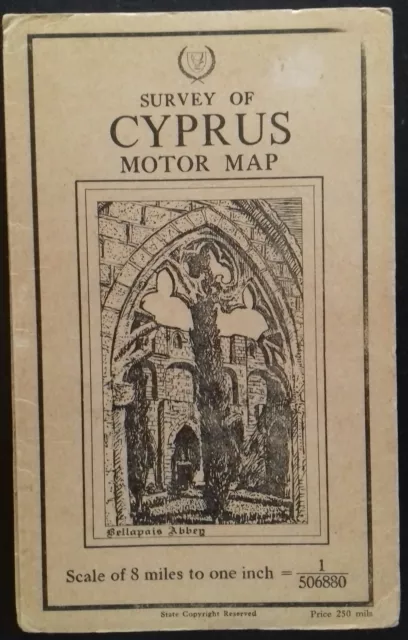 1965  Bellapaise Abbey. Kyrenia Famagusta. Cyprus  Survey of Cyprus Motor Map.