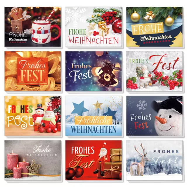 30 moderne Weihnachtskarten Klappkarten Mix und Umschlag Weihnachten Grußkarten 3