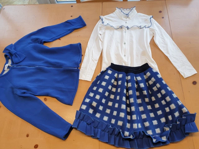 Monnalisa Designer Girl's Top Skirt Jacket Christmas Outfit Size 10 - 11 Years