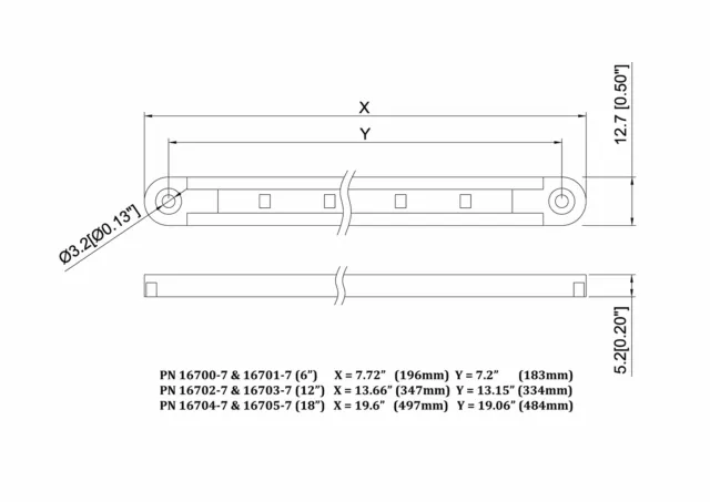 Aqua Signal LED 12" tira flexible de luz azul LED tira de luz flexible, 3