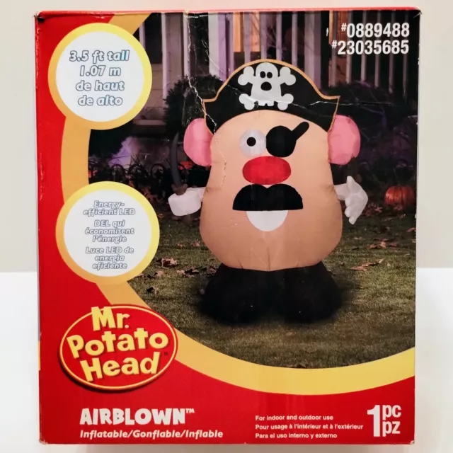 GEMMY Mr. Potato Head Airblown Pirate Inflatable Lighted 3.5ft Tall Halloween