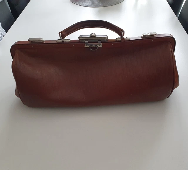 Alte Hebammentasche * Arzttasche * Leder * Guter Zustand 3