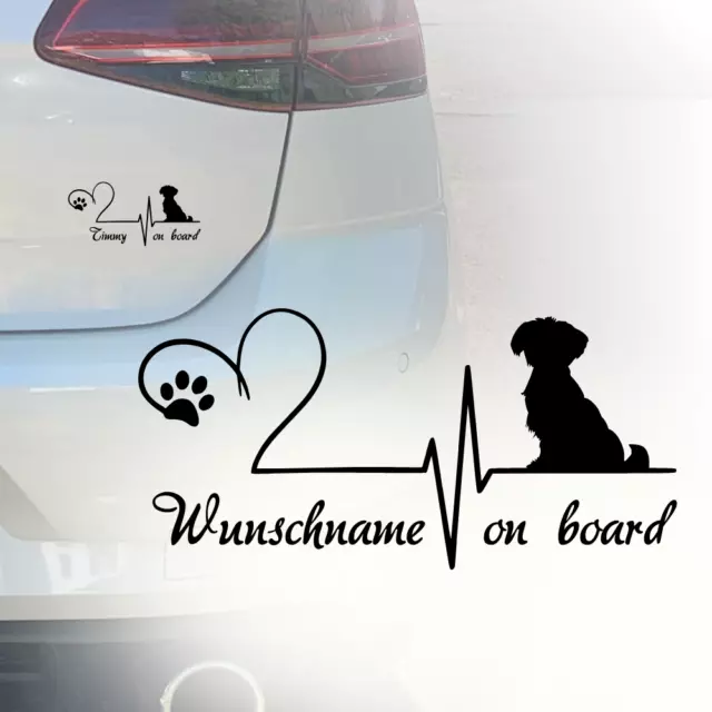 Auto Aufkleber | Malteser | Wunschname on board | Sticker Hund | Personalisiert