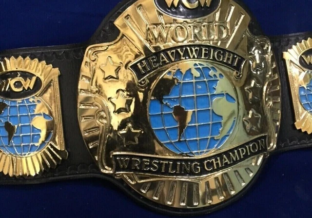 WCW WORLD HEAVYWEIGHT Championship Replica Belt Gold Plated Zinc Real Leather 