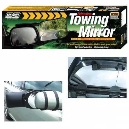 Maypole Caravan Trailer Mirror Glass Extension Towing Mirror 8322 Convex Car