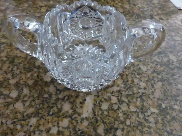 * American Brilliant Period Cut Glass Sugar Bowl c1880-1900