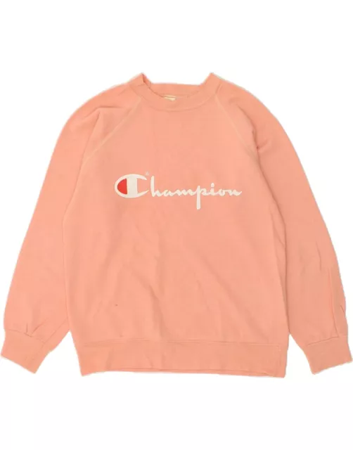 CHAMPION Womens Graphic Sweatshirt Jumper UK 16 Large Orange HD10