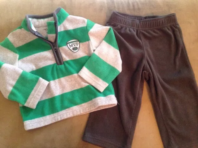 Baby Boys 12 Months 2 Piece Fleece Outfit Set 2 Football Daddy's Team MVP