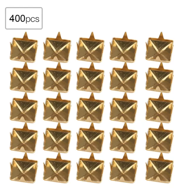 400 Sets 5mm DIY Leathercraft Spike Nieten Gürtel Zubehör (Gold) ⊹
