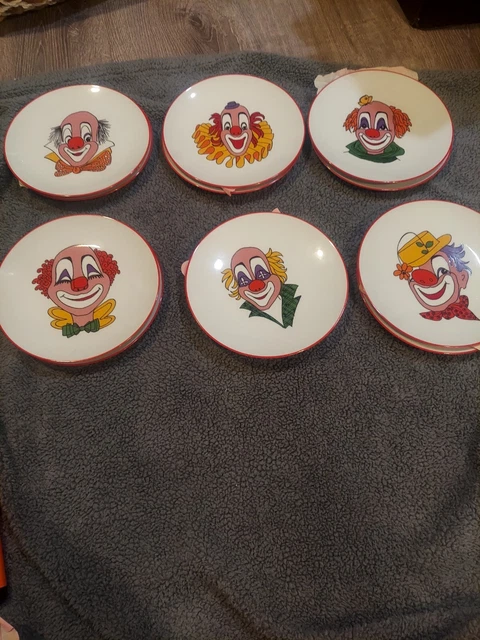 BAREUTHER WALDSASSEN BAVARIA GERMANY CIRCUS CLOWN PLATES LOT OF 6. Set Of 12