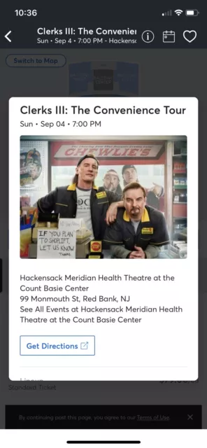 Clerks 3 Movie Premier Red bank NJ - Special Guest Kevin Smith 9/4/22 7PM 3 Tix