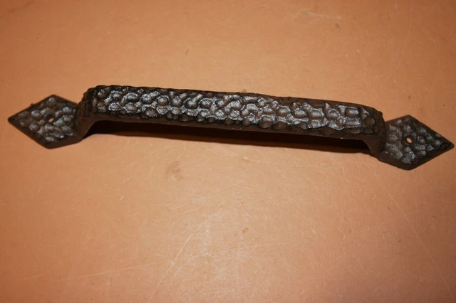 Rustic Farmhouse Large Door Handle Pull 12 1/4", Hammered design cast iron HW-81 6