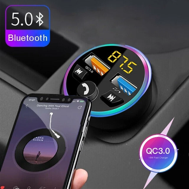 Bluetooth Double USB Voiture Fm Transmetteur sans-Fil Radio Adaptateur Audio /