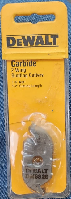 Dewalt Carbide Router Bit 1/4" Slotting Cutter 2 Wings DW 6826 made in Israel
