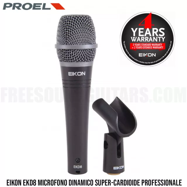 proel Eikon EKD8 Microfono Dinamico Super-Cardioide Professionale per voce canto