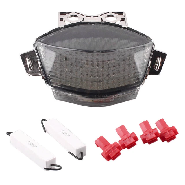 Motorcycle Smoke LED Rear Taillight Turn Signal Fit KAWASAKI NINJA 650R 2006-07
