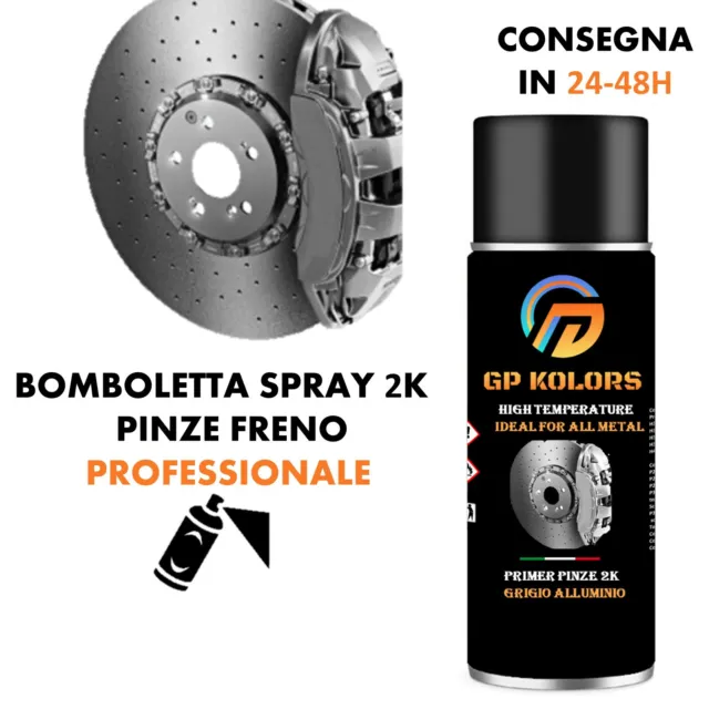 Pinze Freni Primer Spray 2K GRIGIO Auto Moto Alta Temp Aggrappante Anticorrosivo