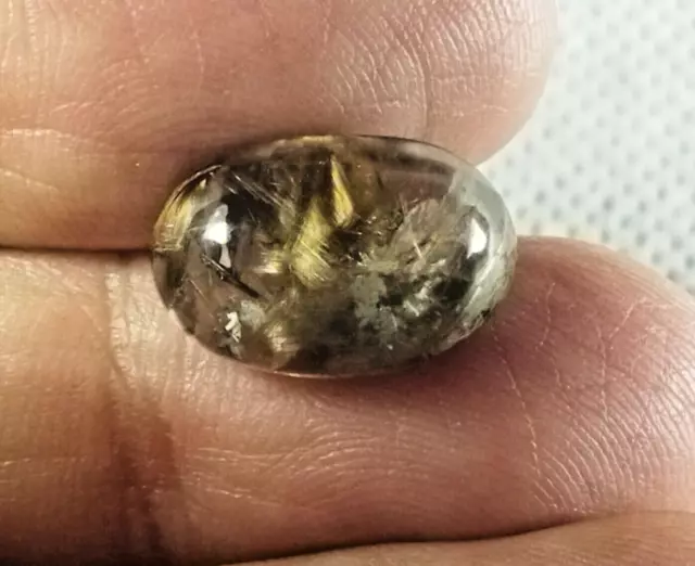 9.20 Cts Quartz Cabochon With Brown Accicular Rutiles Not Enhanced from Pakistan