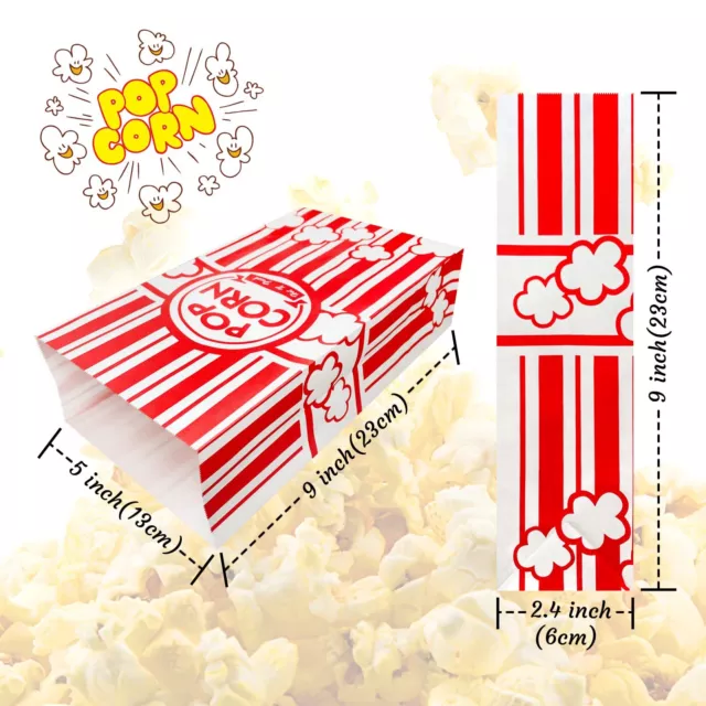YESMONA 100 Pcs Flat Bottom Popcorn Bags 2 oz Paper Popcorn Bags for Family M... 3