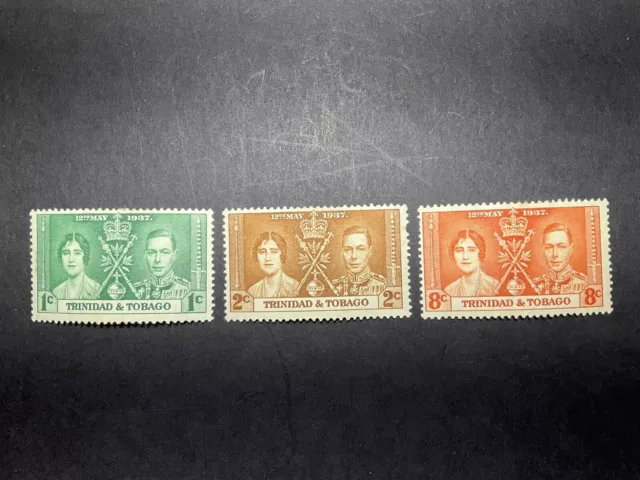 Trinidad & Tobago - 1937 King George V1 Coronation Mint Hinged Stamps