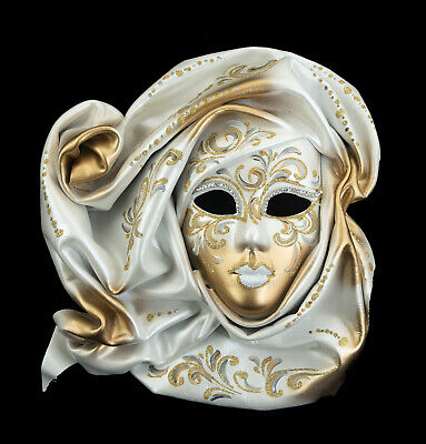 Mask Leather White And Gold - Dogaresse from Venice - Decoration Wall - 844
