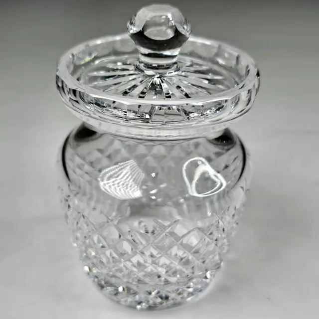 Waterford Crystal Alana Jam Jelly Mustard Jar with lid 4.75"x3" mint condition