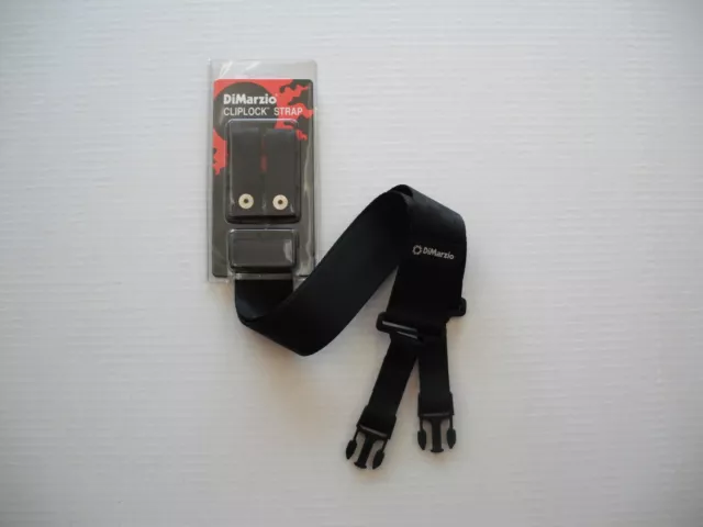 Dimarzio Short Nylon Cliplock Strap 2 Inch Wide Black Short Dd2200S