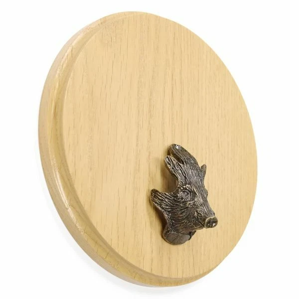 Placa de Jabalí Redondo Roble Claro Af 17 CM Con Cabeza Decoración Klein Portada 2