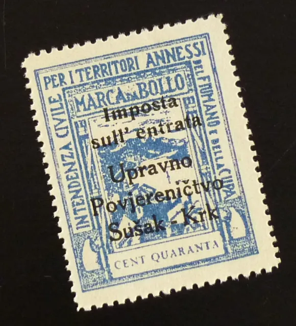 Fiume c1945 Italy Croatia Yugoslavia Ovp. Revenue Stamp - Cent. Quaranta R34