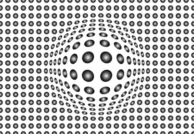 3D Dots Black and White - Photo Wallpaper Wall Mural - size: 368 x 254 cm