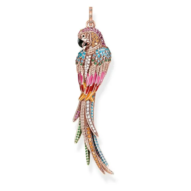 New Pendants Colorful Parrot Jewelry 925 Sterling Silver Paradisiacal Accessory