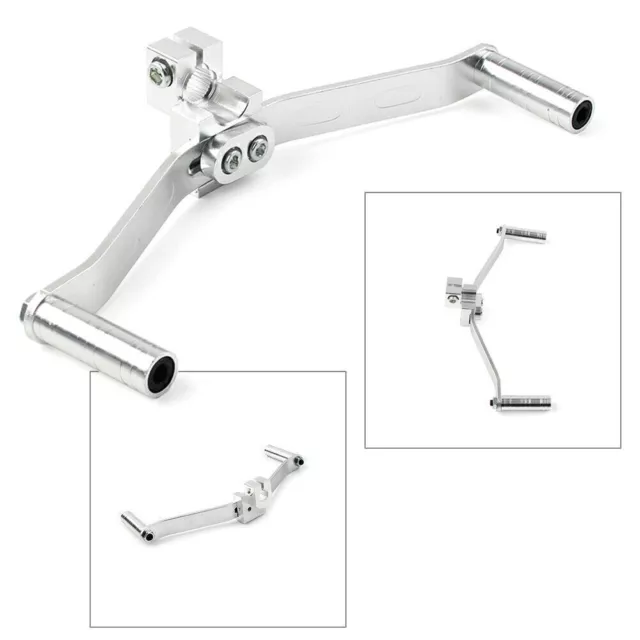 Dual Way Gear Shift Lever Footrest Pedal Shifter Silver Aluminum Motorcycle UK