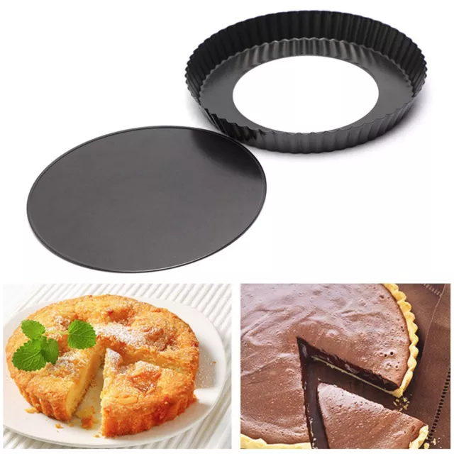 Poêle à tarte en étain antiadhésive de couleur noire 9 pouces antirouille et