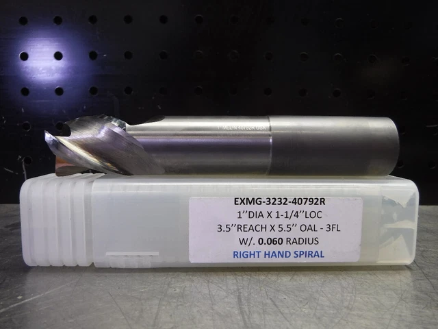 Melin 1" Carbide Endmill 0.060 Radius 3 Flute EXMG-3232-40792R (LOC3682)