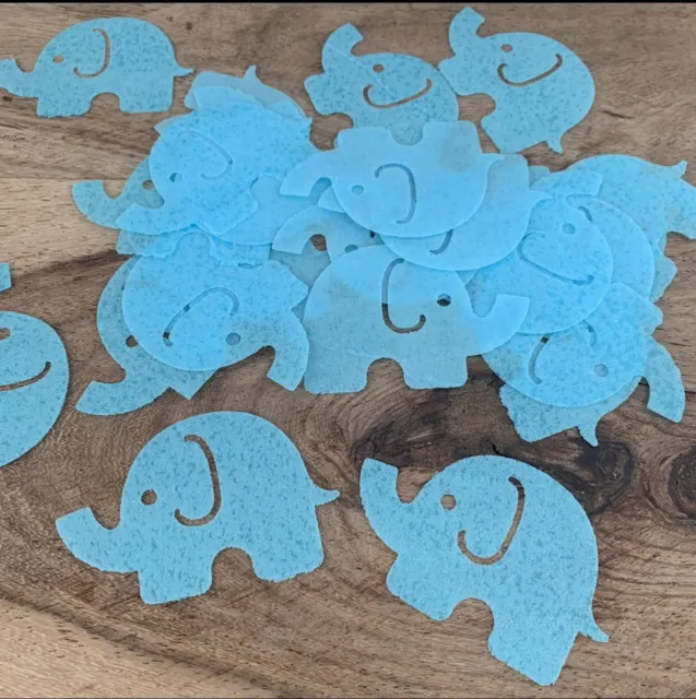 Blue Elephant Edible Cake Toppers | Christening | Baby Shower | Birthday