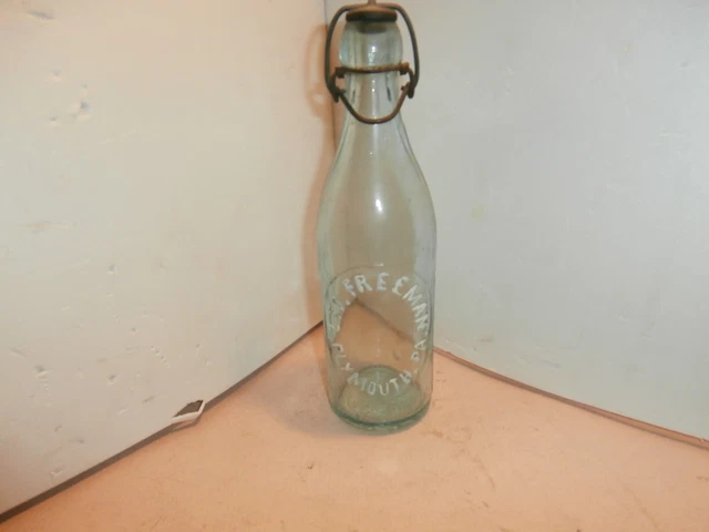 Leo. Freeman blob top soda bottle, Plymouth, PA, Scranton, Lake Harmony, W.B.